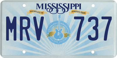 MS license plate MRV737