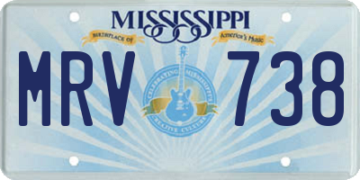 MS license plate MRV738