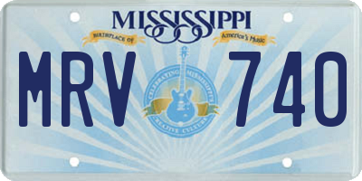 MS license plate MRV740