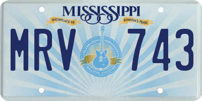MS license plate MRV743