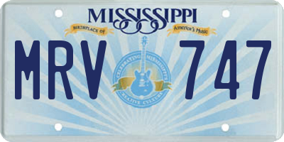 MS license plate MRV747
