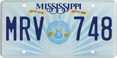 MS license plate MRV748