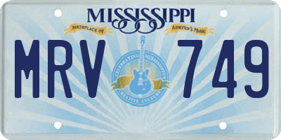 MS license plate MRV749
