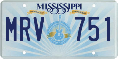 MS license plate MRV751