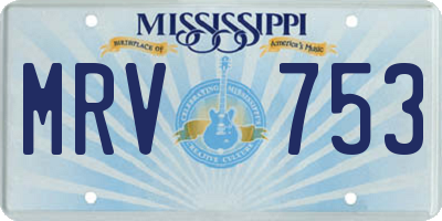 MS license plate MRV753