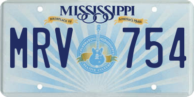 MS license plate MRV754