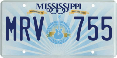 MS license plate MRV755
