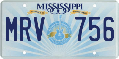 MS license plate MRV756