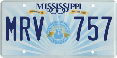 MS license plate MRV757