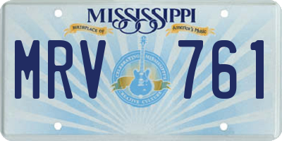 MS license plate MRV761