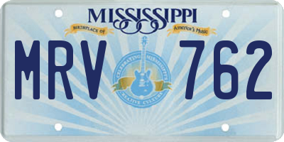 MS license plate MRV762