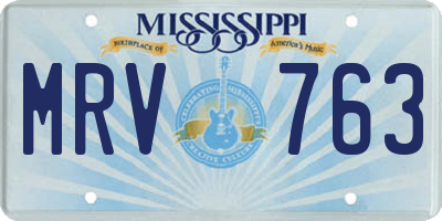 MS license plate MRV763