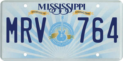 MS license plate MRV764