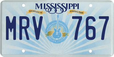 MS license plate MRV767