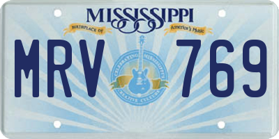 MS license plate MRV769