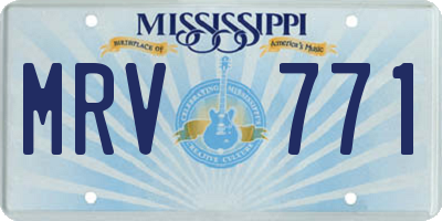 MS license plate MRV771