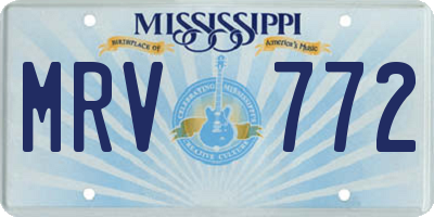 MS license plate MRV772