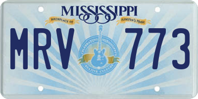 MS license plate MRV773