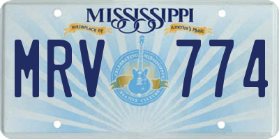 MS license plate MRV774