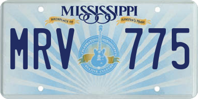 MS license plate MRV775