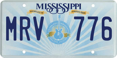 MS license plate MRV776