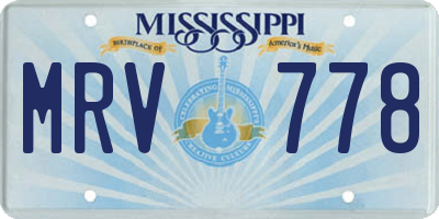 MS license plate MRV778