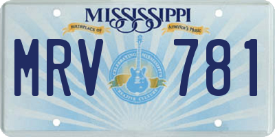 MS license plate MRV781
