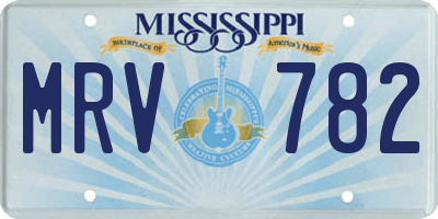 MS license plate MRV782