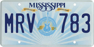 MS license plate MRV783