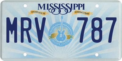 MS license plate MRV787