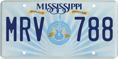 MS license plate MRV788
