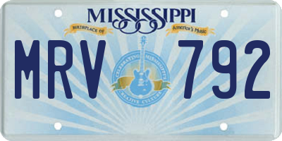 MS license plate MRV792