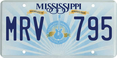 MS license plate MRV795