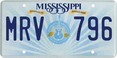 MS license plate MRV796