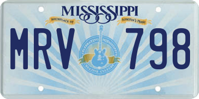 MS license plate MRV798