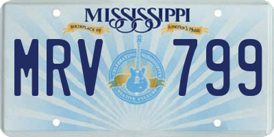 MS license plate MRV799