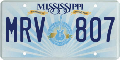 MS license plate MRV807