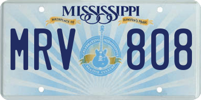 MS license plate MRV808