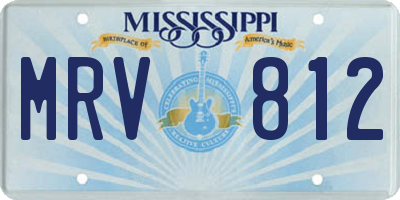 MS license plate MRV812