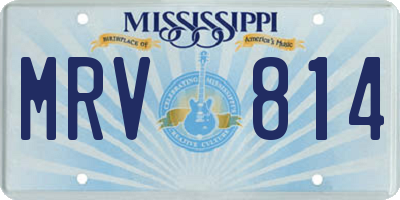 MS license plate MRV814