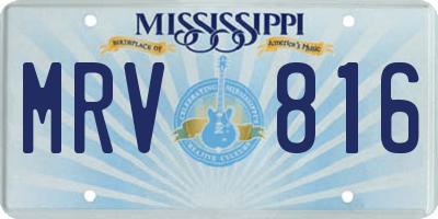 MS license plate MRV816