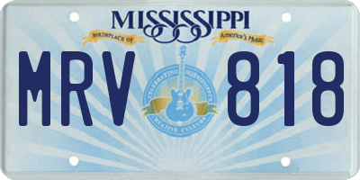 MS license plate MRV818