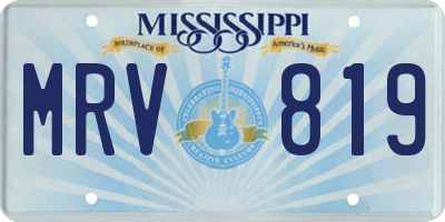 MS license plate MRV819