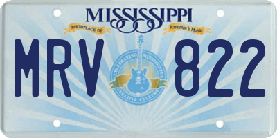 MS license plate MRV822