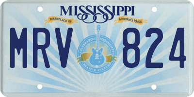 MS license plate MRV824