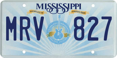 MS license plate MRV827