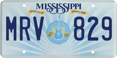 MS license plate MRV829
