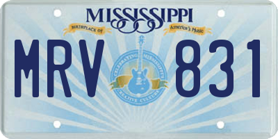 MS license plate MRV831