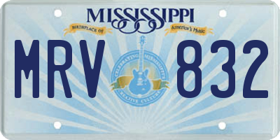 MS license plate MRV832