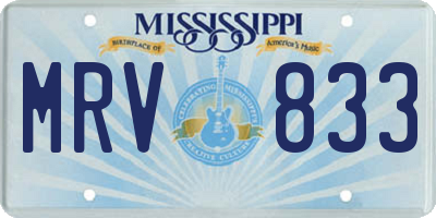 MS license plate MRV833